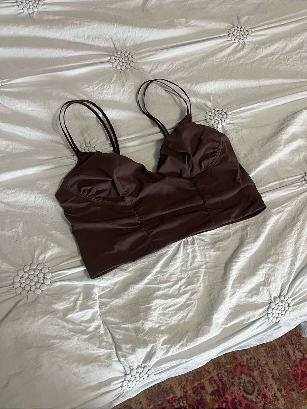 Women's Athletic Cropped Tank Top in Dark Brown